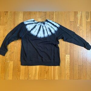 Old Navy Navy Blue and White Tie-Dye Sweatshirt